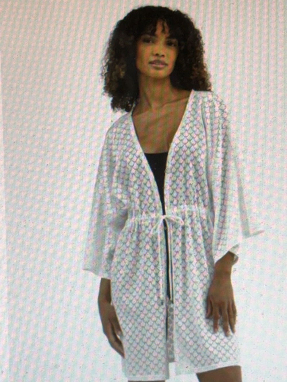 Paris Hilton Paris White Crochet Cover Up, Size S-M